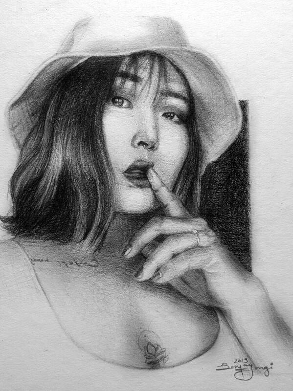 Pencil drawing of a woman wearing a sun hat with fine detail shading by Sanjay Dangi